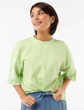 Camiseta manga 3/4 en felpa