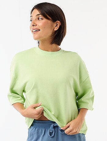 Camiseta manga 3/4 en felpa