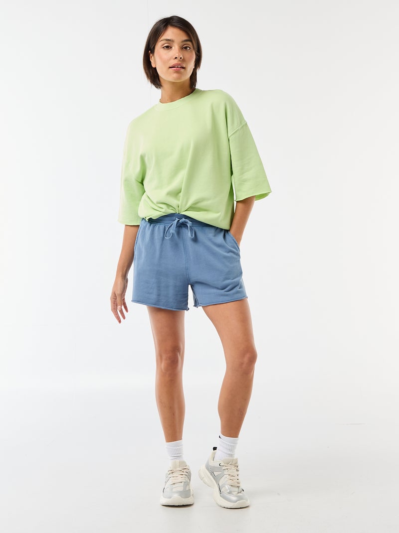 Camiseta manga 3/4 en felpa Verde - Kiabi