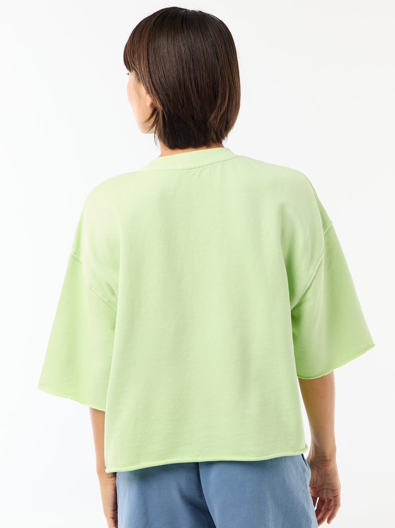 Camiseta manga 3/4 en felpa Verde - Kiabi