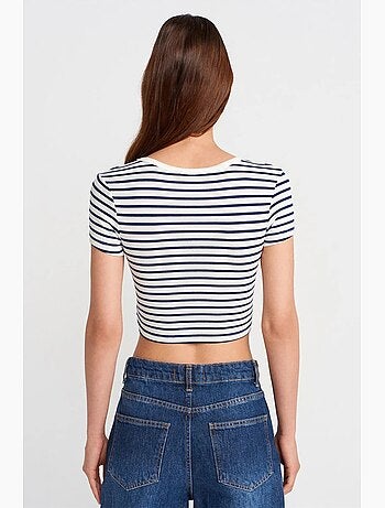 Camiseta manga corta a rayas dilvin