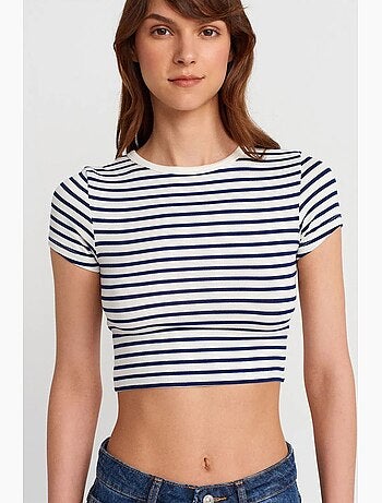 Camiseta manga corta a rayas dilvin