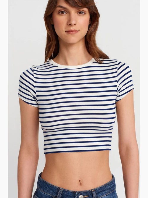 Camiseta manga corta a rayas dilvin - Kiabi