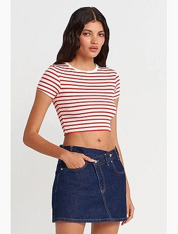 Camiseta manga corta a rayas dilvin