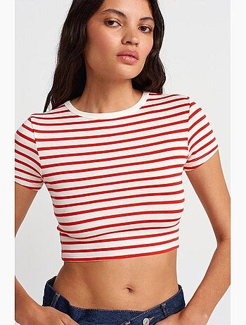 Camiseta manga corta a rayas dilvin