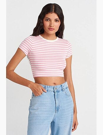 Camiseta manga corta a rayas dilvin