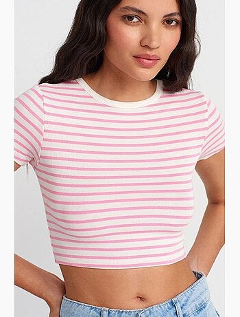 Camiseta manga corta a rayas dilvin