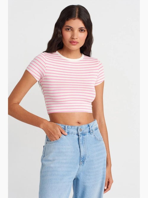 Camiseta manga corta a rayas dilvin - Kiabi