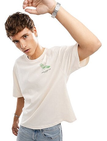 Camiseta manga corta algodón orgánico hombre lifestyle hombre life sand