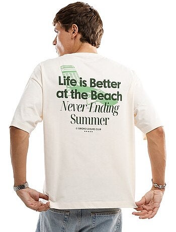 Camiseta manga corta algodón orgánico hombre lifestyle hombre life sand