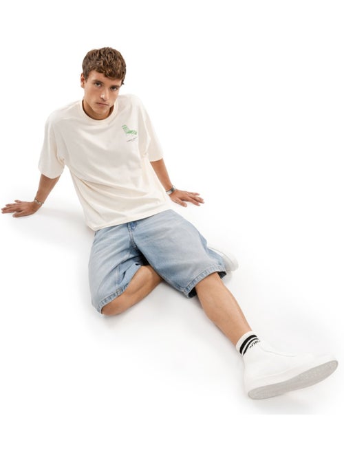 Camiseta manga corta algodón orgánico hombre lifestyle hombre life sand - Kiabi Camiseta manga corta algodón orgánico hombre lifestyle hombre life sand - Kiabi