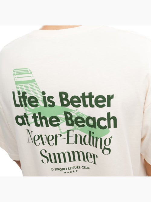 Camiseta manga corta algodón orgánico hombre lifestyle hombre life sand - Kiabi Camiseta manga corta algodón orgánico hombre lifestyle hombre life sand - Kiabi