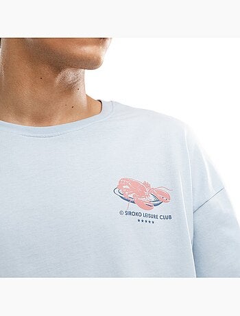 Camiseta manga corta algodón orgánico hombre lifestyle hombre lobster light bl