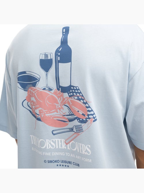 Camiseta manga corta algodón orgánico hombre lifestyle hombre lobster light bl - Kiabi Camiseta manga corta algodón orgánico hombre lifestyle hombre lobster light bl - Kiabi