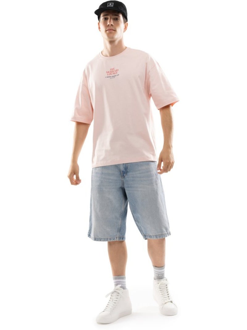 Camiseta manga corta algodón orgánico hombre lifestyle hombre naiad Rosa - Kiabi