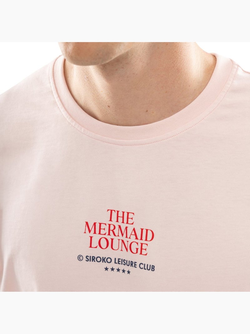 Camiseta manga corta algodón orgánico hombre lifestyle hombre naiad Rosa - Kiabi
