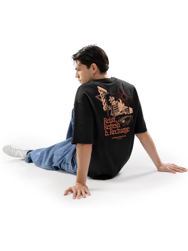 Camiseta manga corta algodón orgánico hombre lifestyle hombre refresh Negro - Kiabi