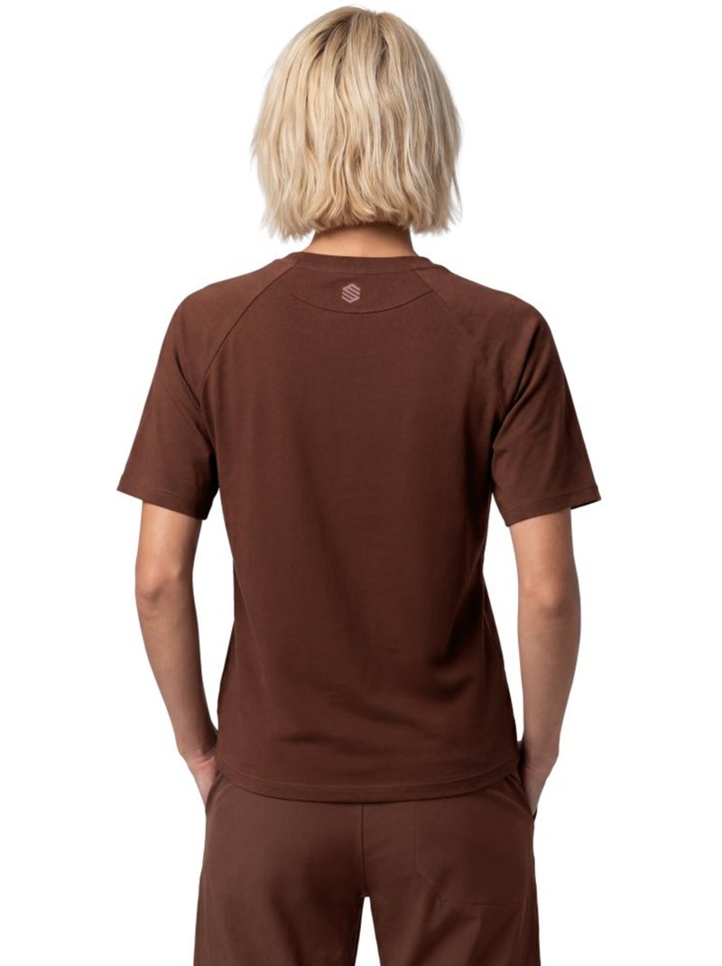 Camiseta manga corta bolsillo montaña mujer mujer waterton-w Marrón - Kiabi