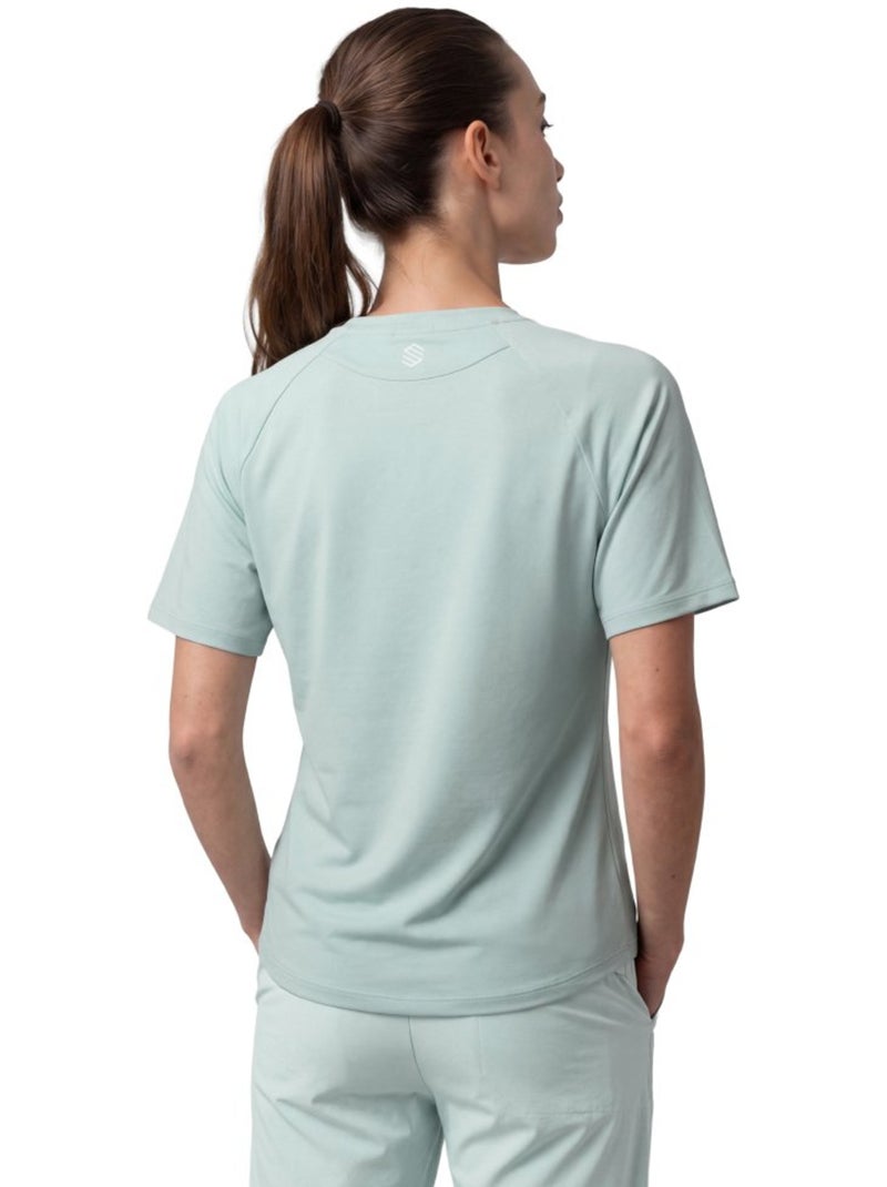 Camiseta manga corta bolsillo montaña mujer mujer waterton-w Verde - Kiabi