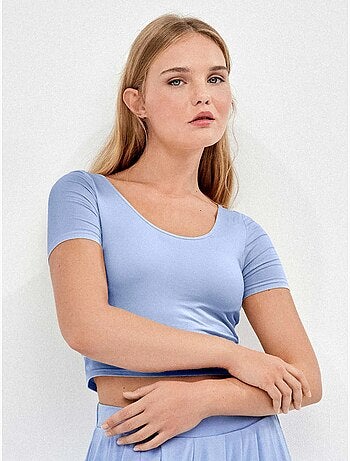 Camiseta manga corta con sujetador y foam sin aros