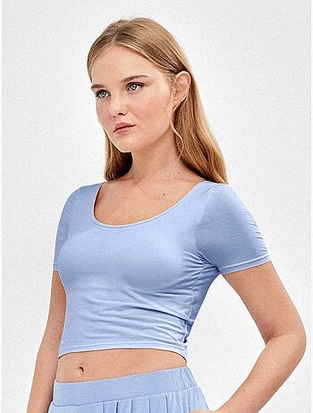 Camiseta manga corta con sujetador y foam sin aros