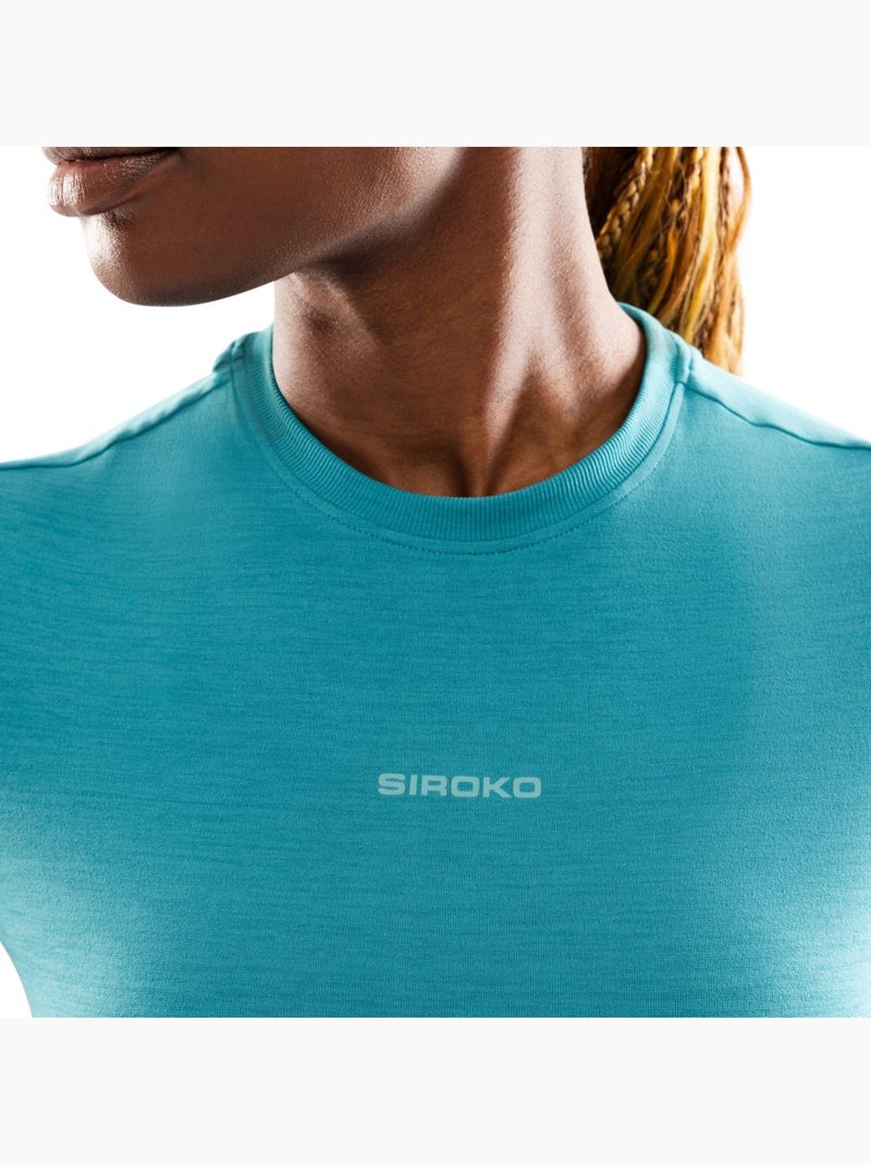 Camiseta manga corta entrenamiento mujer fitness mujer euphoria Azul - Kiabi