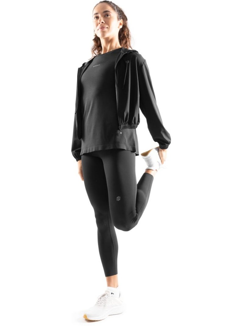Camiseta manga corta entrenamiento mujer fitness mujer plan Negro - Kiabi