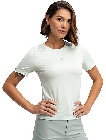 Camiseta manga corta montaña mujer senderismo mujer clarity mint