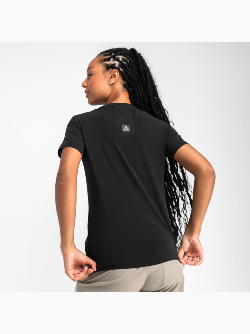 Camiseta manga corta montaña mujer senderismo mujer eiger Negro - Kiabi