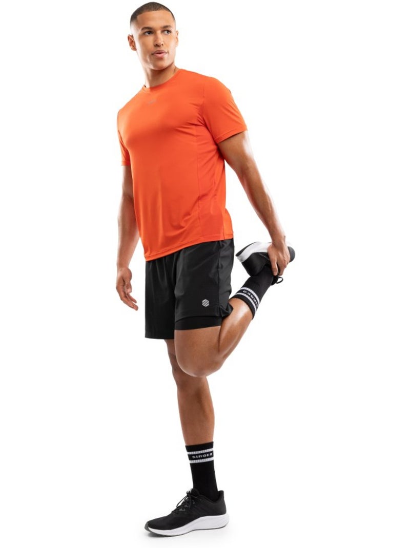 Camiseta manga corta running hombre fitness hombre gate brick Naranja - Kiabi
