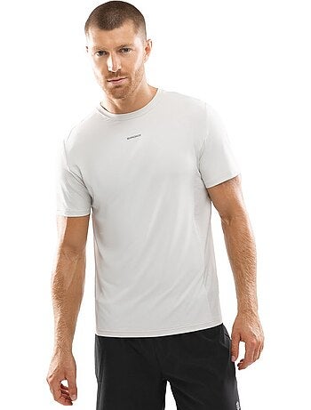 Camiseta manga corta running hombre fitness hombre gate gray