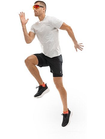 Camiseta manga corta running hombre fitness hombre gate gray