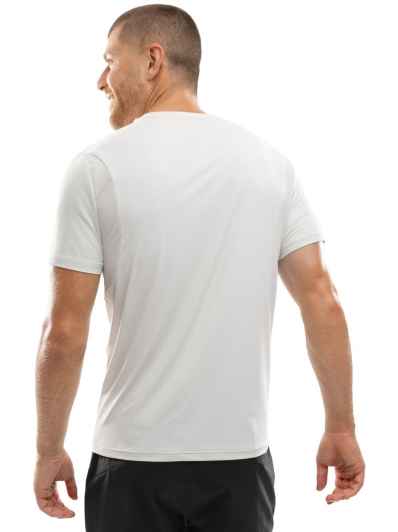 Camiseta manga corta running hombre fitness hombre gate gray Blanco Gris - Kiabi