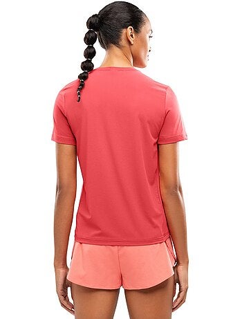 Camiseta manga corta running mujer fitness mujer singapore coral