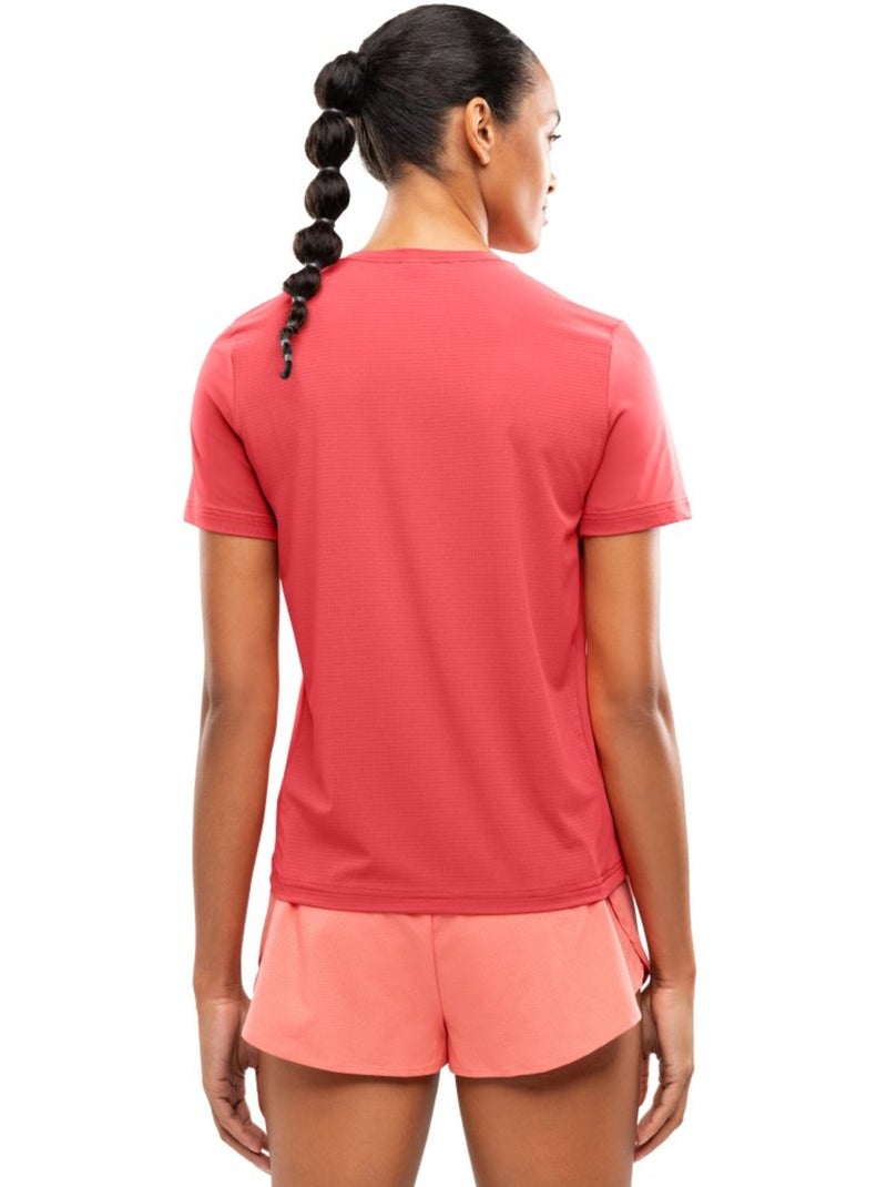 Camiseta manga corta running mujer fitness mujer singapore coral Rosa - Kiabi