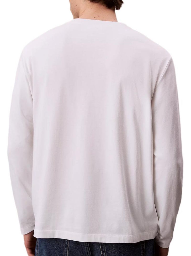 Camiseta Manga Larga Calvin Klein Jeans para Hombre Blanco - Kiabi