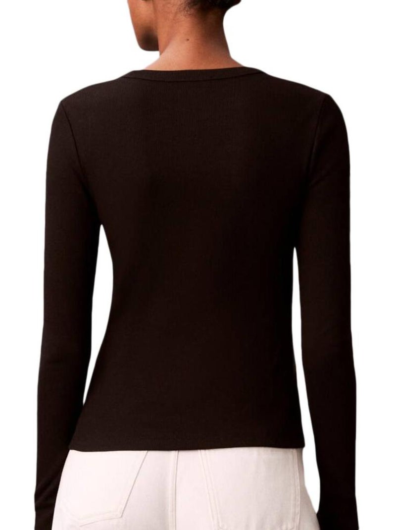 Camiseta Manga Larga Calvin Klein Jeans para Mujer Negro - Kiabi