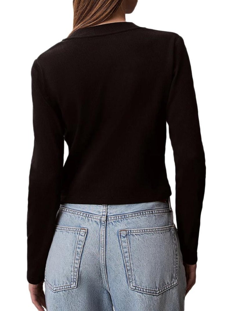 Camiseta Manga Larga Calvin Klein Jeans para Mujer Negro - Kiabi