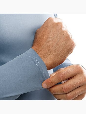 Camiseta manga larga entrenamiento hombre fitness hombre aqua