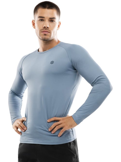Camiseta manga larga entrenamiento hombre fitness hombre aqua - Kiabi Camiseta manga larga entrenamiento hombre fitness hombre aqua - Kiabi