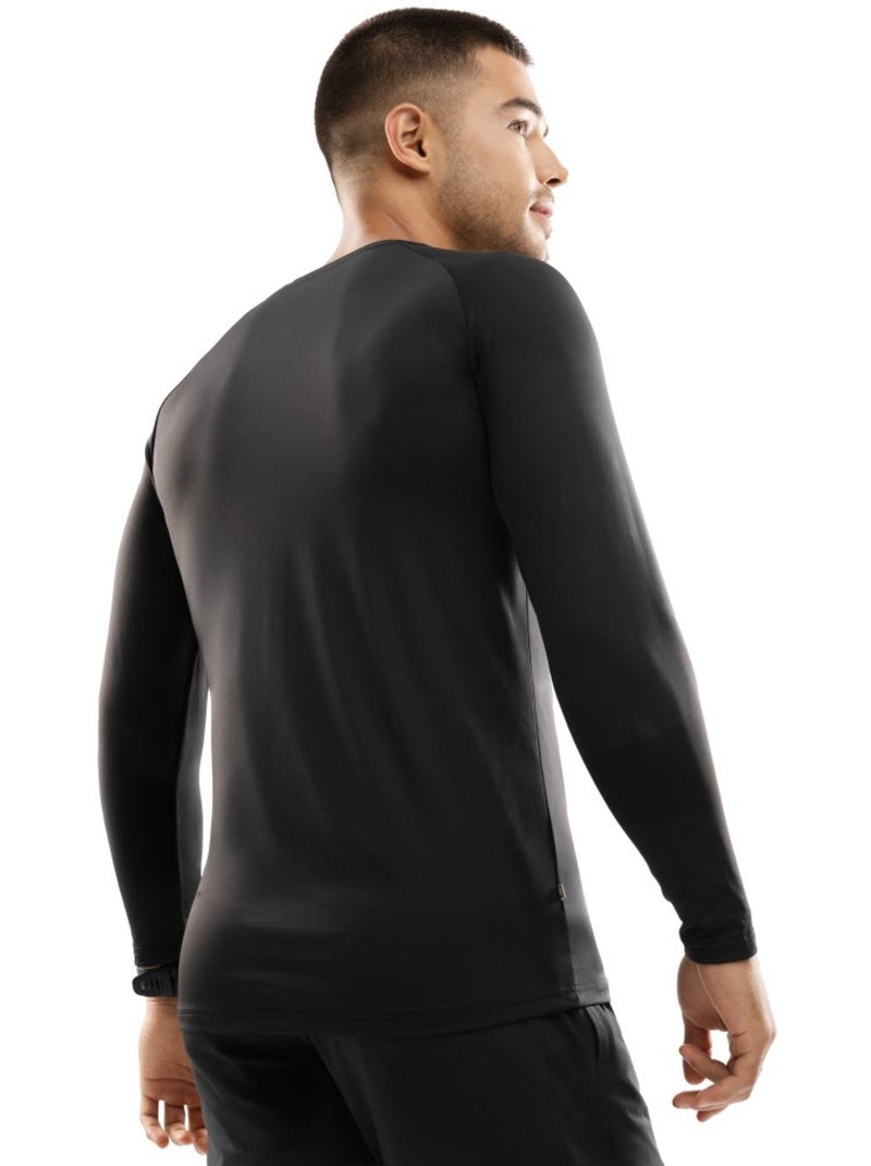 Camiseta manga larga entrenamiento hombre fitness hombre key Negro - Kiabi