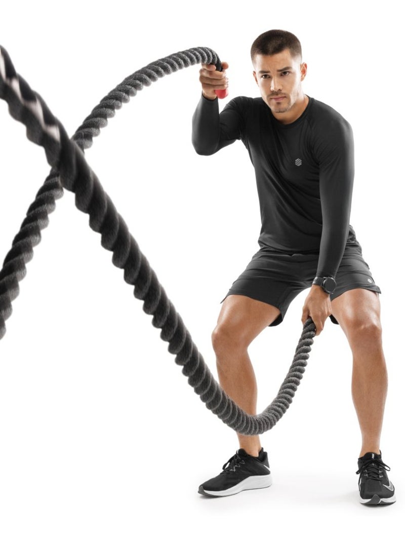 Camiseta manga larga entrenamiento hombre fitness hombre key Negro - Kiabi