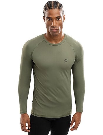 Camiseta manga larga entrenamiento hombre fitness hombre wild