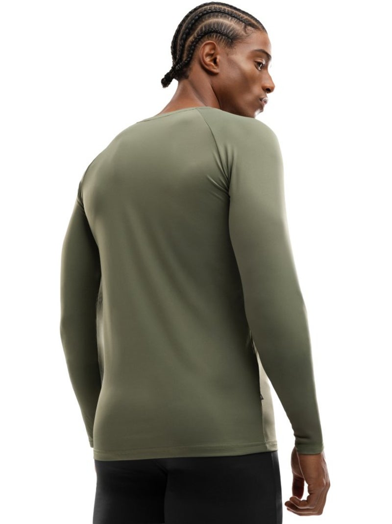 Camiseta manga larga entrenamiento hombre fitness hombre wild Verde - Kiabi