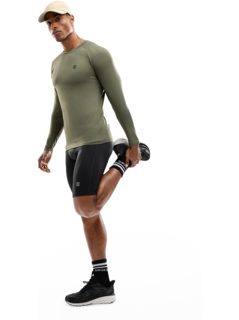 Camiseta manga larga entrenamiento hombre fitness hombre wild Verde - Kiabi