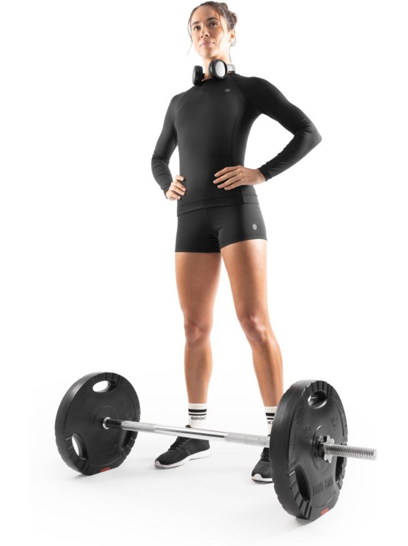 Camiseta manga larga entrenamiento mujer fitness mujer sleek Negro - Kiabi