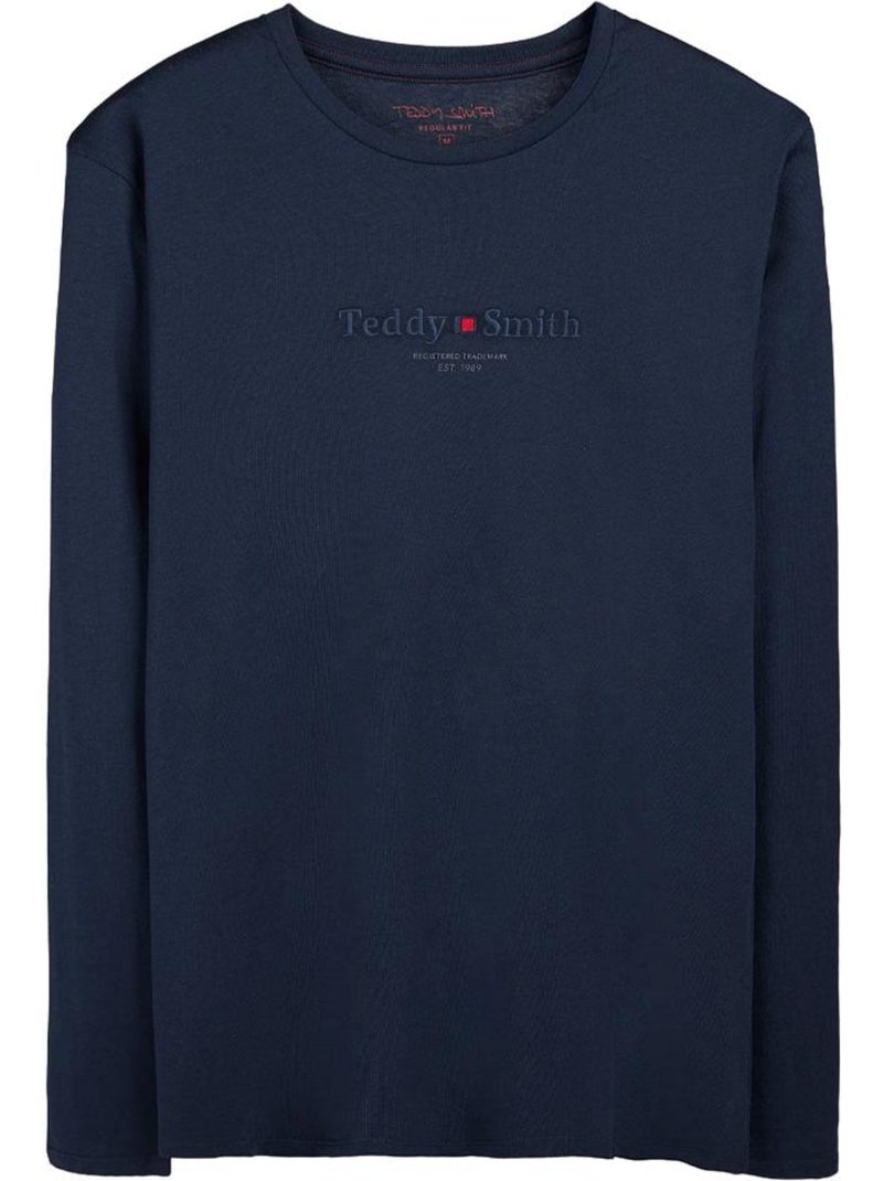 Camiseta manga larga hombre teddy smith Azul marino - Kiabi
