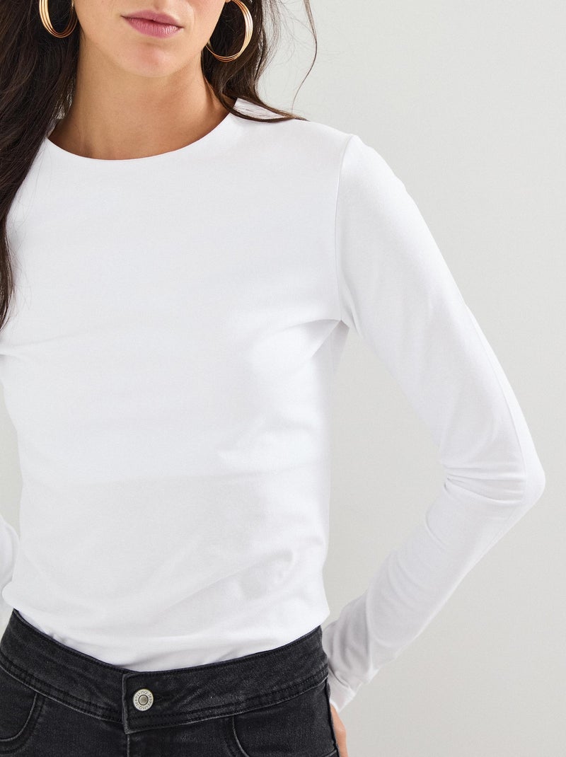 Camiseta manga larga, MO Fashion Blanco - Kiabi