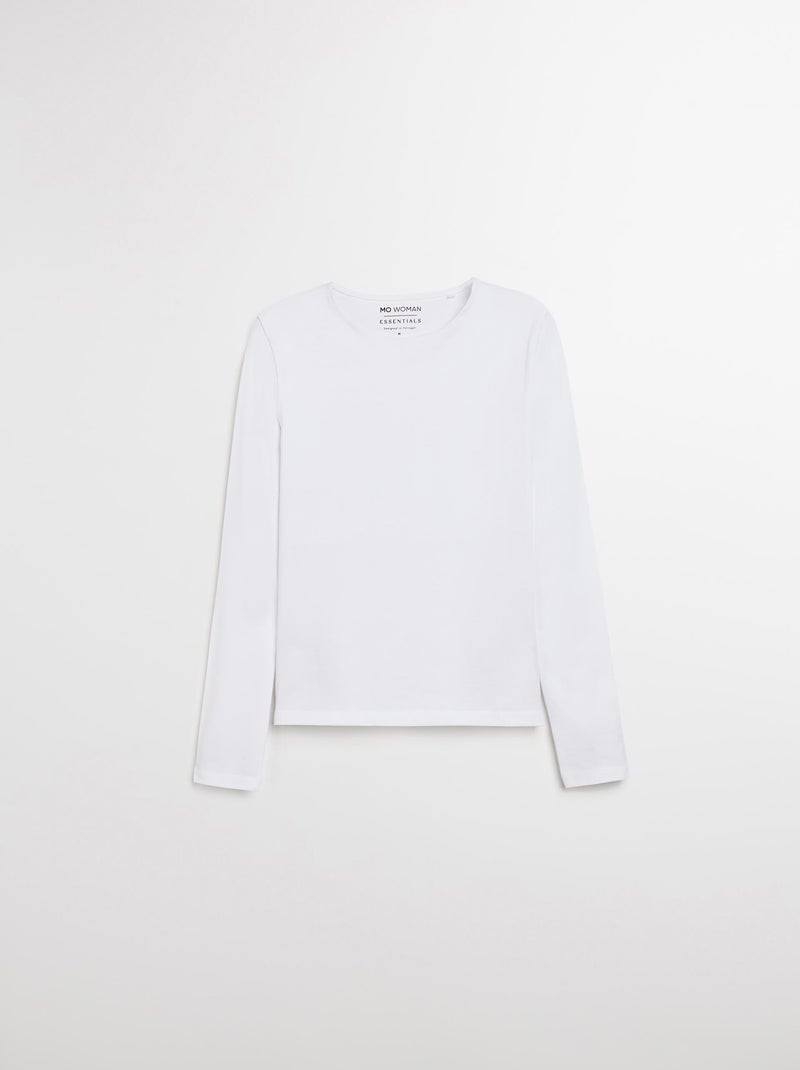 Camiseta manga larga, MO Fashion Blanco - Kiabi