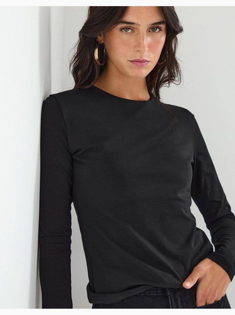 Camiseta manga larga, MO Fashion Negro - Kiabi